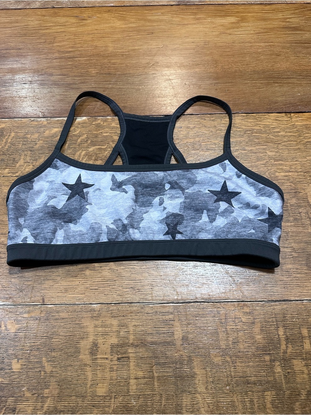GAP Black Active Sculpt Sports Bra with Light Blue Logo Sz large